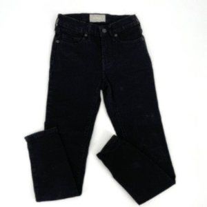 Everlane Authentic Stretch High-Rise Skinny Jeans Black Denim size 24 Ankle